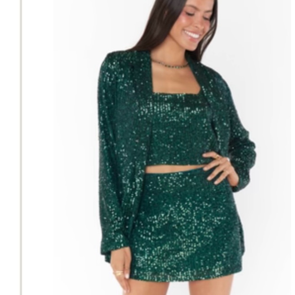 Show Me Your MuMu Green Sequin Blazer